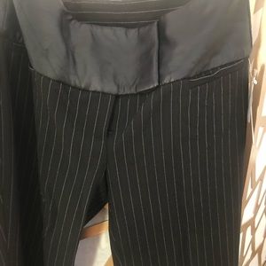 Black size 2 pinstripe black and white inc pants with faux leather waistband